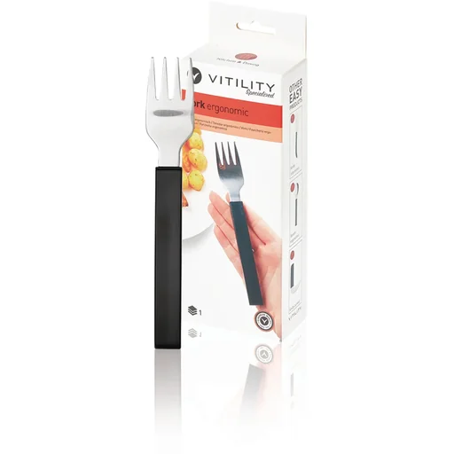 "Besteck - Gabel Ergonomisch Schwarz/Aluminium image"