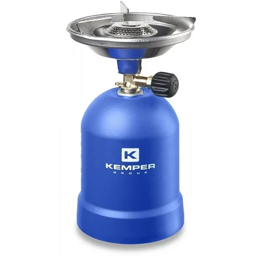 "Gaskocher mit Windschutz 1200 Watt Blau image"