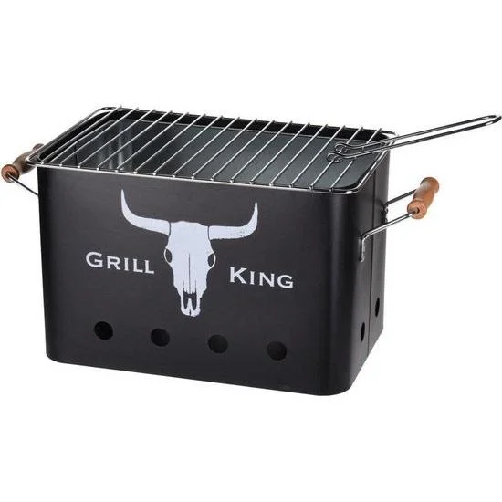 Grill King Holzkohlegrill - Rechteckig - Mattschwarz - 32x20x20 cm
