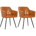 Esszimmerstühle 2 Stück Kunstleder braun