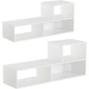 Bücherregal Standregal Aktenregal 2-teilige Regale Büroregal MDF Weiß 120 x 35 x 50 cm