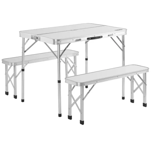 "Campingbank 3 Stück weiß Aluminium klappbar image"