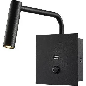 "VT-2943 led-leselampe mit usb - wandhalterung - 3W - 180 Lumen - 3000K - schwarz - Ideal für neben Ihrem Bett image"