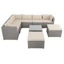 Polyrattan Lounge-set XL - 26-teilig - Creme
