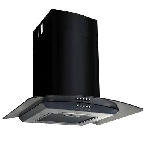 "Wandhaube 756 m³/h 60 cm Edelstahl schwarz image"