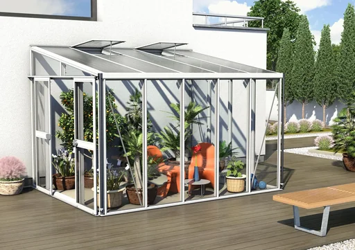 "Pavillon-Nachrüstsatz für Gewächshaus Helena + Athene 8600, Farbe weiß image"