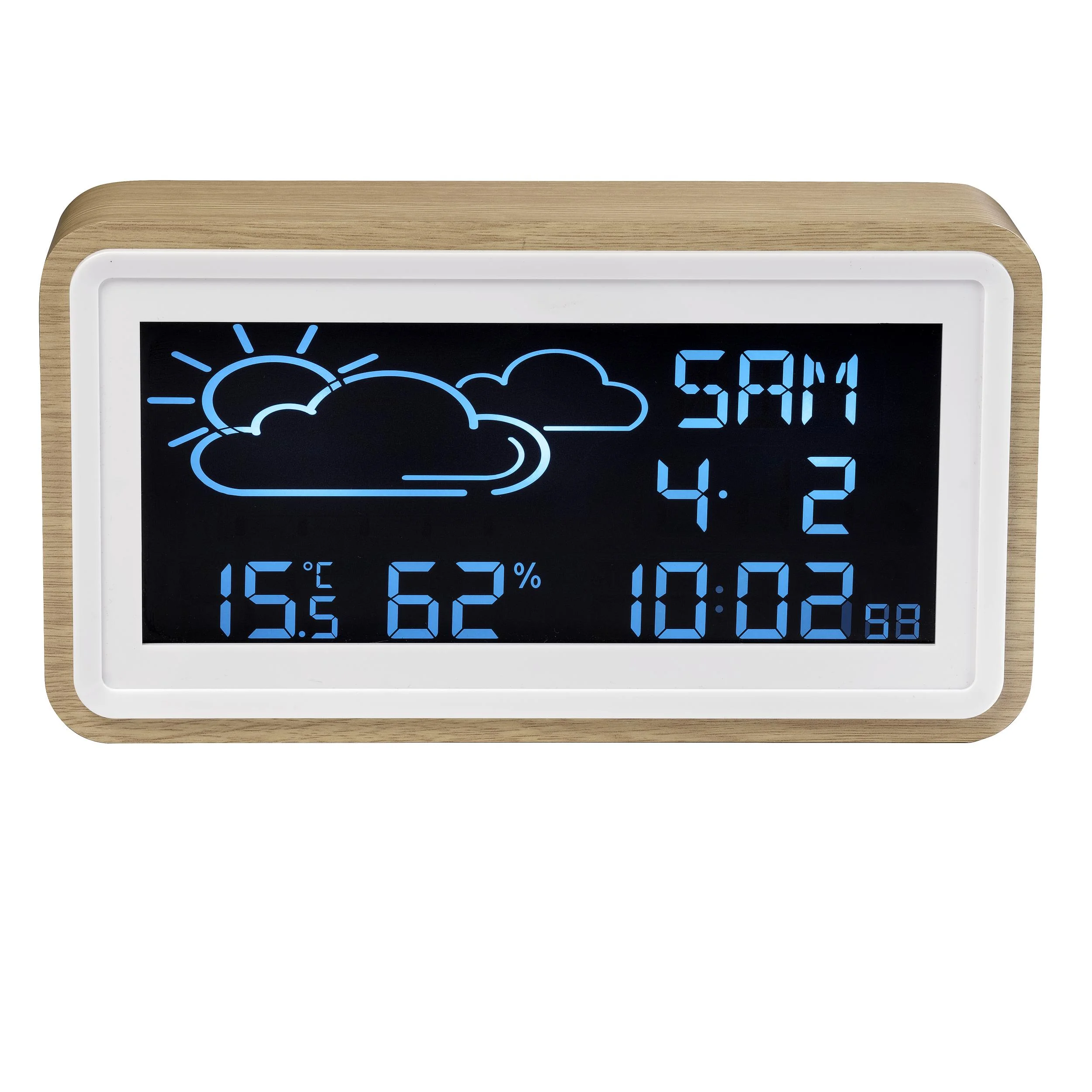 Wetterstation mit Funkuhr, Wecker und 2 USB Ladebuchsen