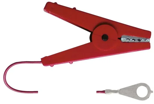 "Zaunkabel mit Klemme, rot Kabellänge 100 cm, mit M8-Öse image"