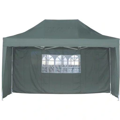 "Faltpavillon 3x4,5m inkl. 3 Seitenteile wetterfest Grün image"