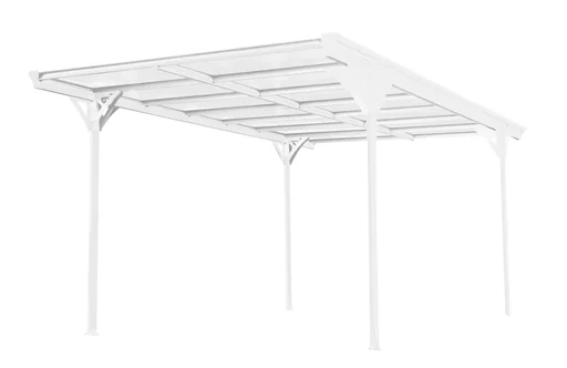 Carport Flachdach 15 m² Weiß