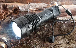 High Power LED Taschenlampe - 10 Watt Cree LED + Gürtelholster mit Ersatz-Batter