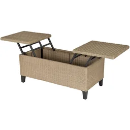 2in1 Gartentisch mit Stauraum khaki