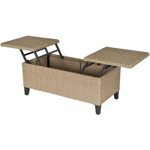 "2in1 Gartentisch mit Stauraum khaki image"