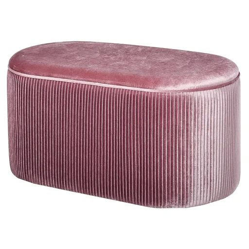 "Sitzbank Polsterbank mit Stauraum Truhenbank für Wohnzimmer französische Stil Samt elegant Rosa 81 x 40 x 41 cm image"