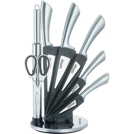 "Cheffinger 8-teiliges Messerset mit Standard - silber/grau image"