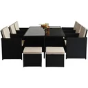 Polyrattan Gartenmöbel als 27 teiliges Set