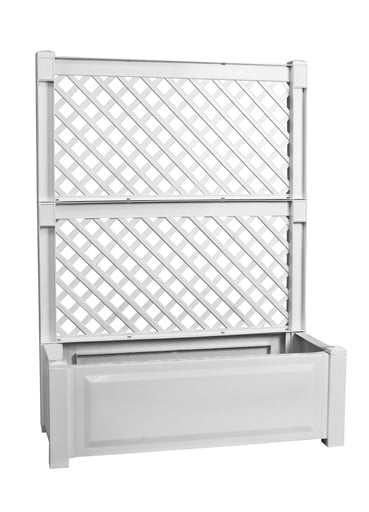 "Pflanzkasten 100 cm + Spalier, weiß image"