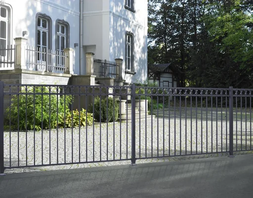 "Zaunkomplettset Circle, zum Einbetonieren, matt-schwarz, Höhe 100 cm, Länge 10 m image"