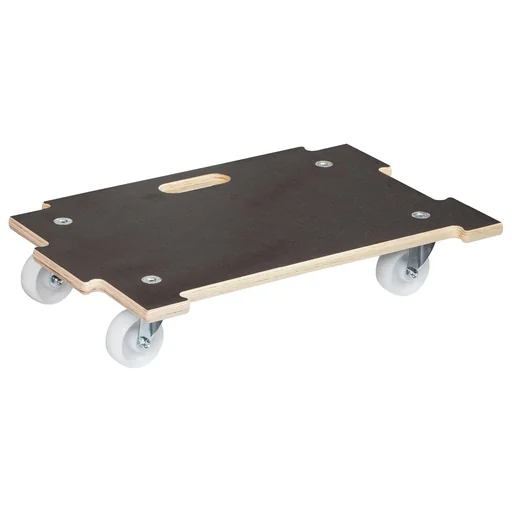 "Transporthilfe MM 1383, 59 x 39 x 11 cm, harte Rollen Ø 75 mm, Rollenlager, Platte Maxigrip FSC®, Tragkraft 250 kg image"