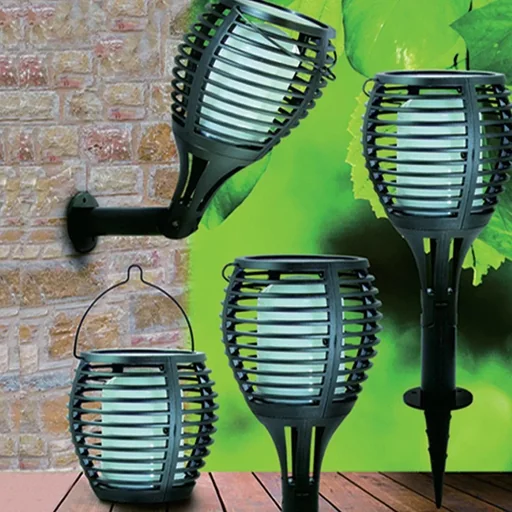 "VT-719 Solarlampen-Taschenlampe mit beweglicher Flamme und Dämmerungssensor image"