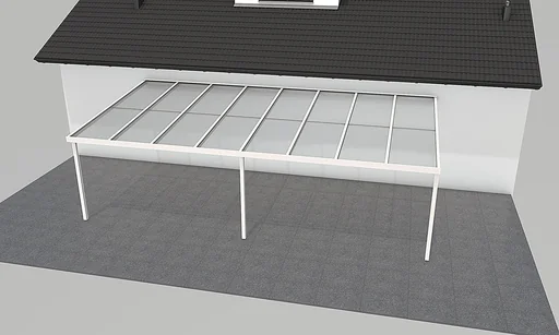 "Terrassendach Premium, weiß, 8125 x 4060 mm - Acryl Stegplatten 16mm, klar image"