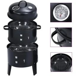 Holzkohle-Smoker-Grill 3-in-1 40x80 cm