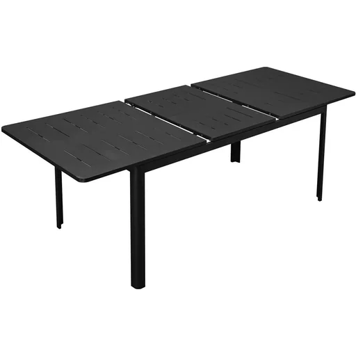 "Ausziehbarer Balkontisch 180-240 cm Terrassentisch ausziehbarer Esstisch Outdoor Aluminium schwarz image"