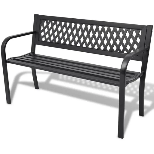 "Gartenbank 118 cm Stahl schwarz image"