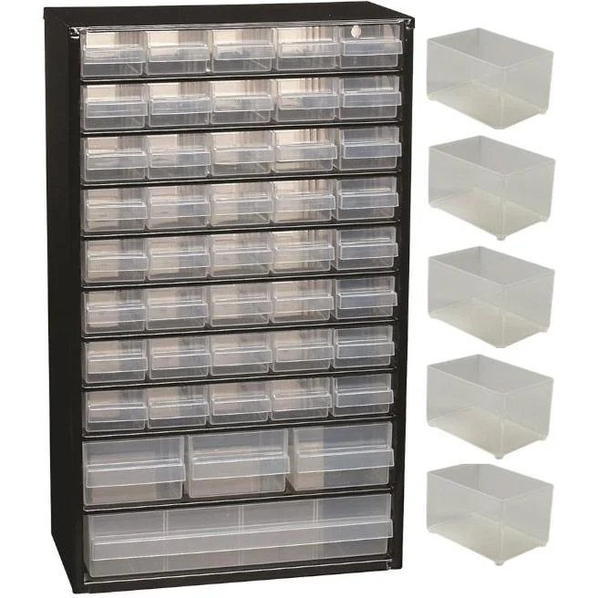Schubladenblock mit 44 Schubladen - 51x30,6x15cm MIT losem Einsatz A8-1 - Kunststoff