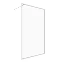 Walk-IN Glas-Duschwand 120 x 200cm, Duschabtrennung mit barrierefreiem Einstieg inklusive Halterungsstange Silber-Optik