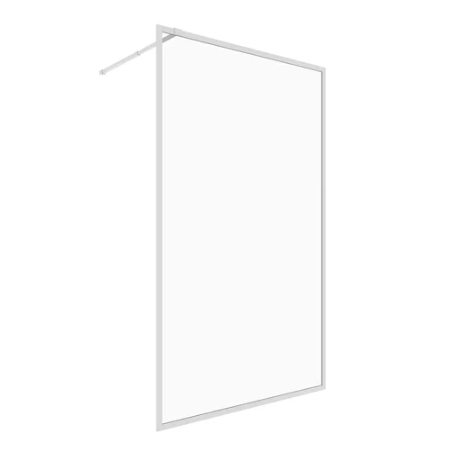 "Walk-IN Glas-Duschwand 120 x 200cm, Duschabtrennung mit barrierefreiem Einstieg inklusive Halterungsstange Silber-Optik image"