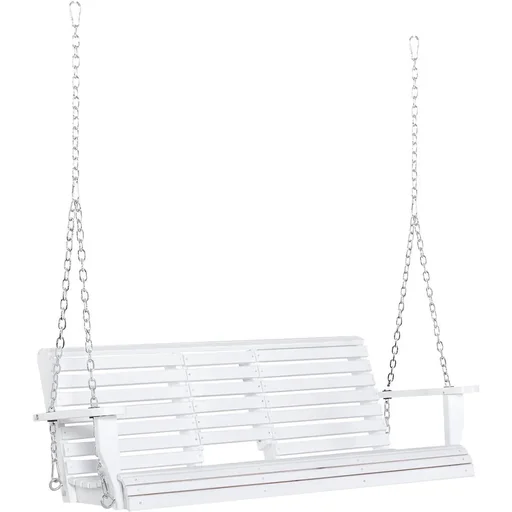 "Hängebank Gartenschaukel Schaukelbank mit faltbarem Couchtisch für 2-3 Personen Tannenholz Patio Terrasse Hinterhof komf image"