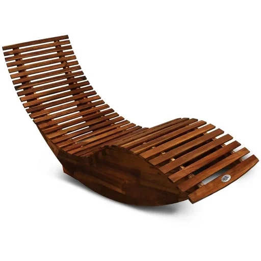 "Ergonomische bequeme Liege Schaukel für Garten - Akazienholz FSC zertifiziert - 150x60x93cm image"