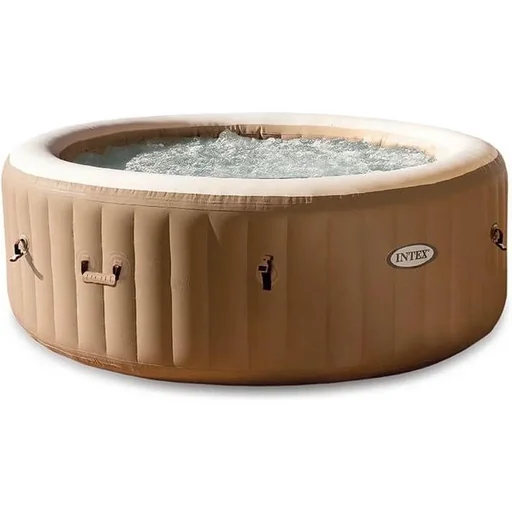 "Aufblasbarer Jacuzzi Purespa | 4-Sitzer | Ø196 Cm | PVC | Beige image"