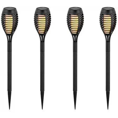 "VT-724-4 LED Solar Taschenlampe - Gartenbeleuchtung mit Solarenergie - 4 Stück image"