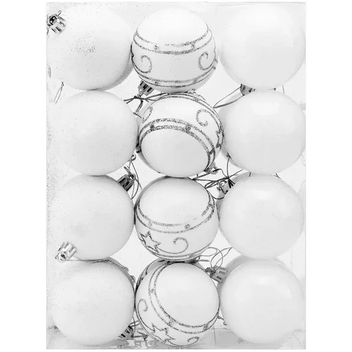 "Kugeln - Christbaumbeleuchtung - Christbaumschmuck - 24er Set Weiß image"