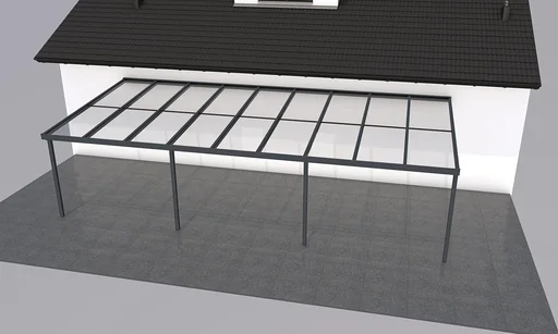 "Terrassendach Premium, anthrazit, 9135 x 4060 mm - 10mm Verbundsicherheitsglas (VSG) image"