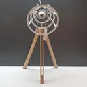 Excellent Houseware Lampe Metall mit Holz 17x50cm