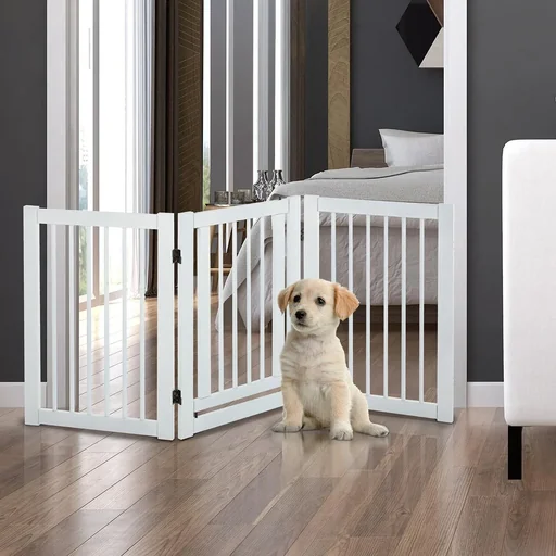 "Absperrgitter für Hunde Schutzgitter Hundegitter Türschutzgitter Weiß 155 x 1,5 x 76 cm image"
