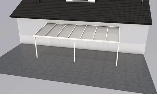 "Terrassendach Premium, weiß, 7120 x 3060 mm - 10mm Verbundsicherheitsglas (VSG) image"