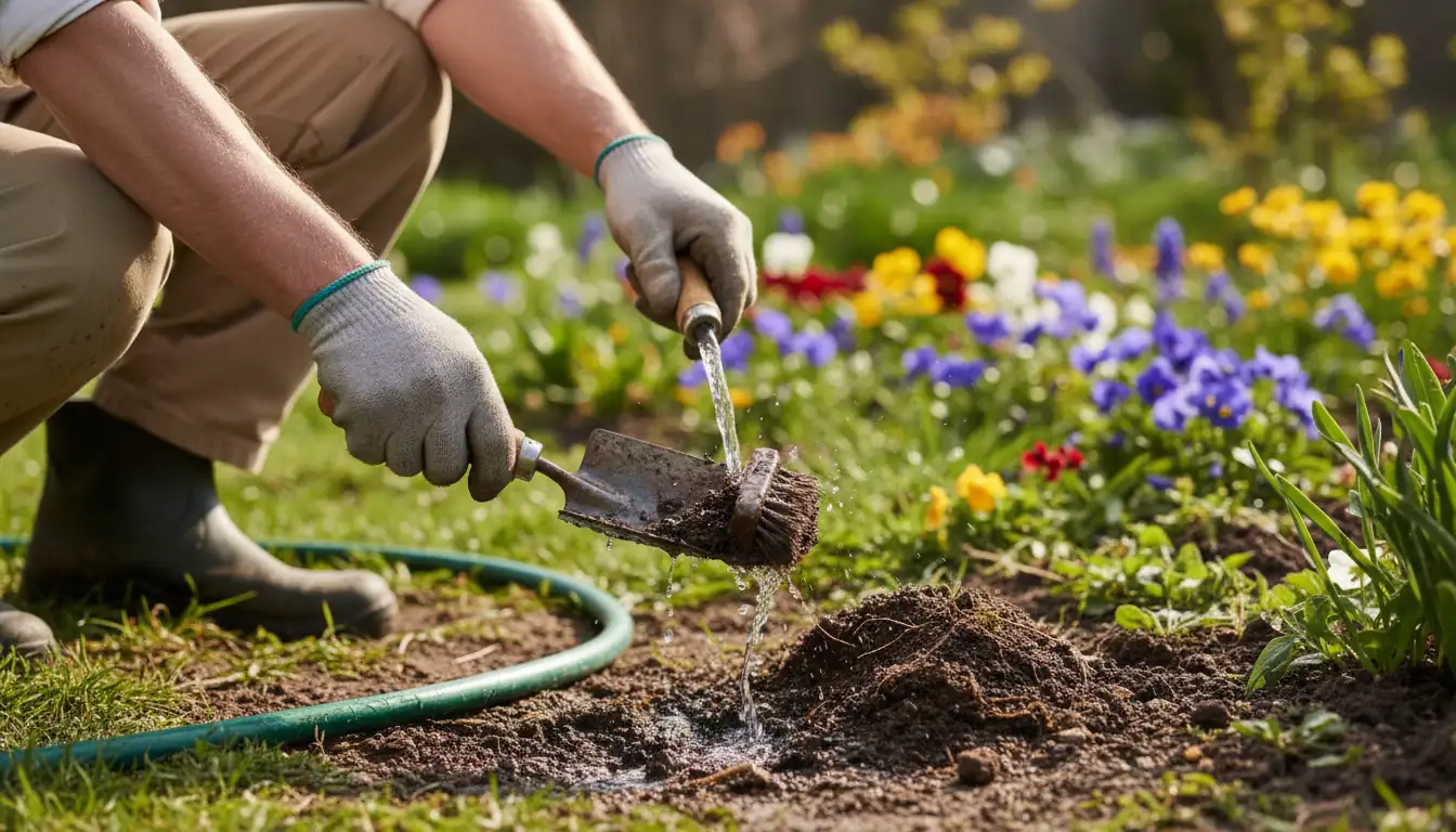 cleaning-garden-trowel